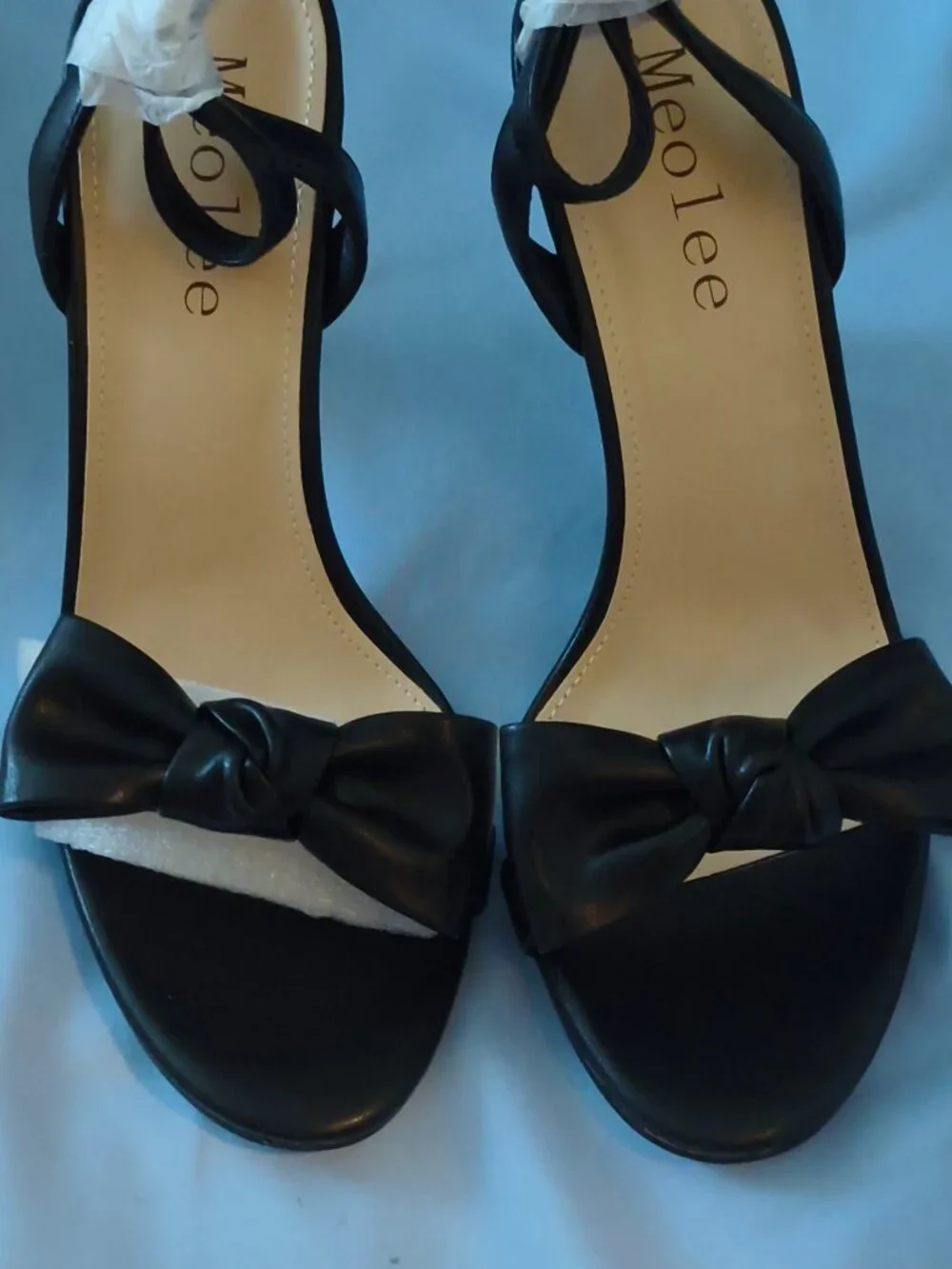 7.5 MeoLee Black Bow Stiletto Sandals